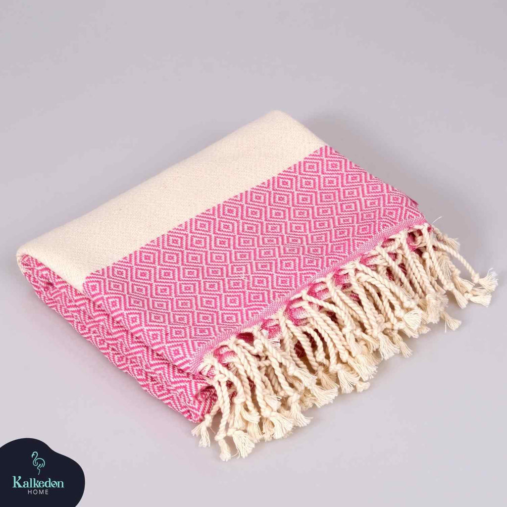 Diamond Turkish Cotton Beach Towel | Quick-Dry & Sand Resistant