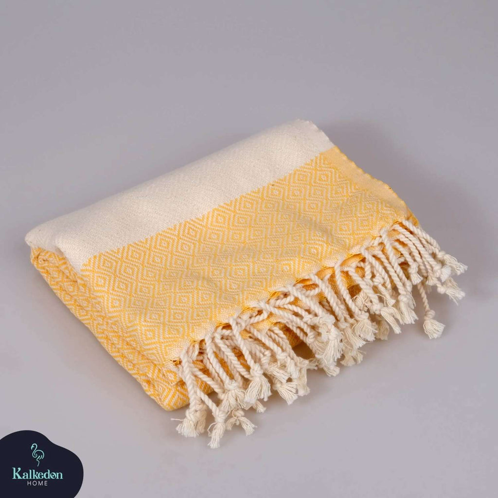 Diamond Turkish Cotton Beach Towel | Quick-Dry & Sand Resistant