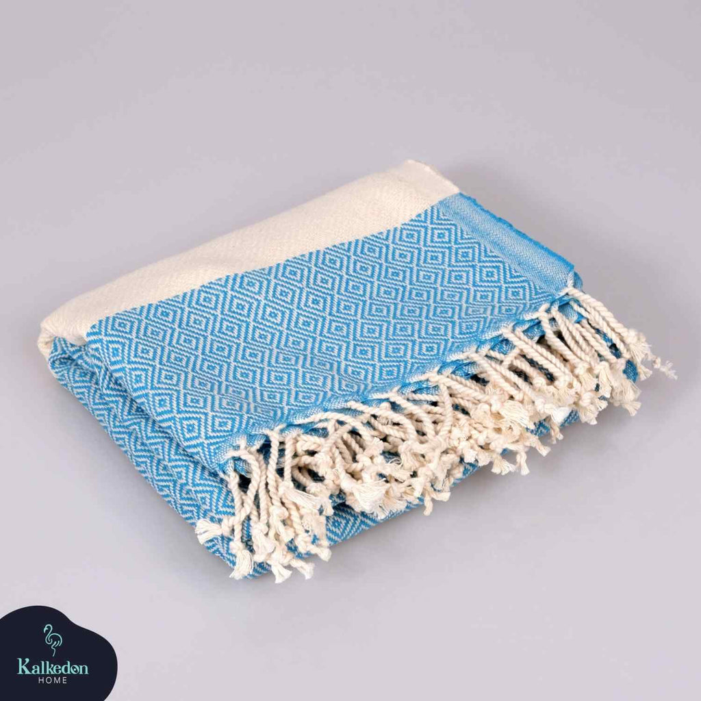 Diamond Turkish Cotton Beach Towel | Quick-Dry & Sand Resistant