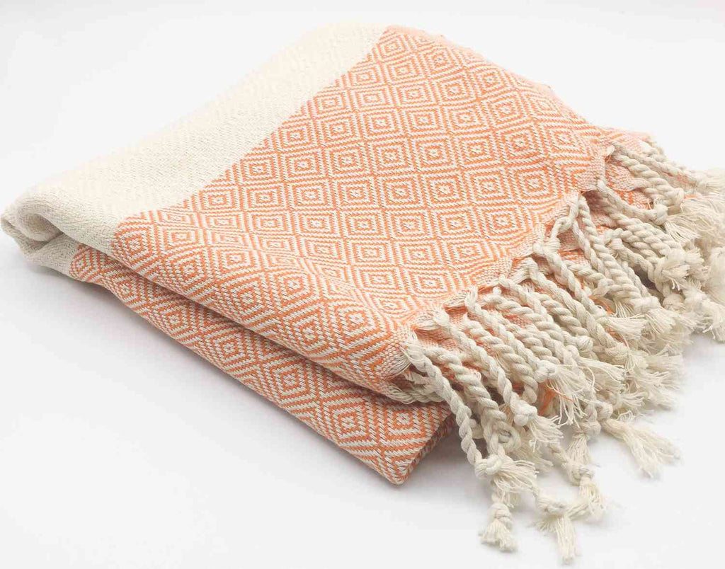Diamond Turkish Cotton Beach Towel | Quick-Dry & Sand Resistant