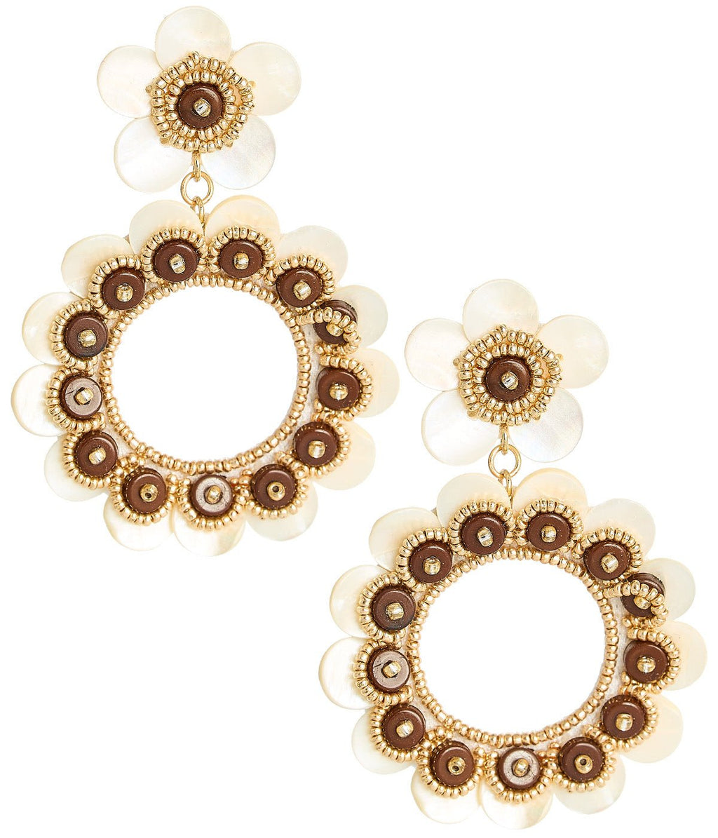 Kara Mother of Pearl Seashell Earrings