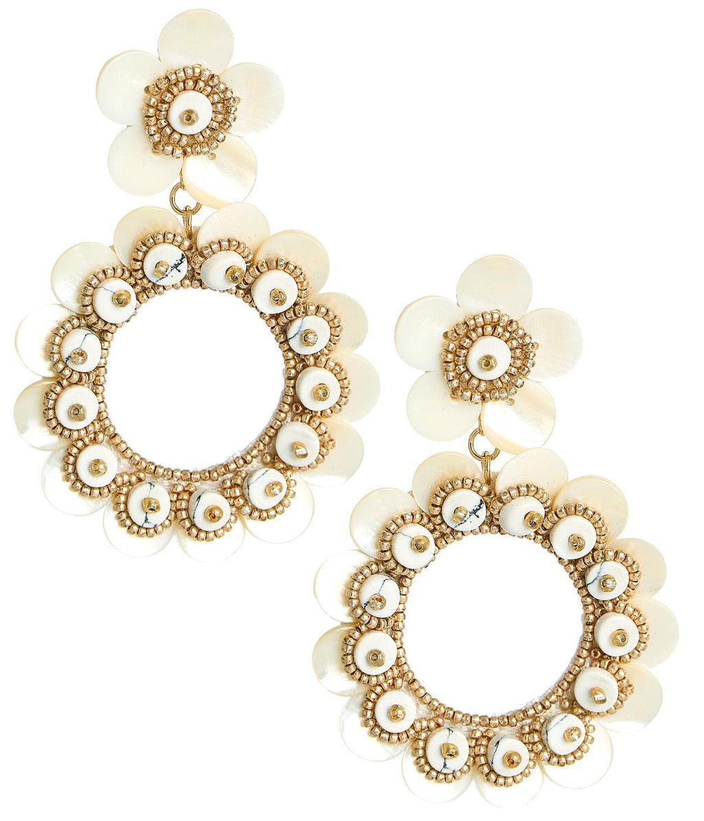 Kara Mother of Pearl Seashell Earrings