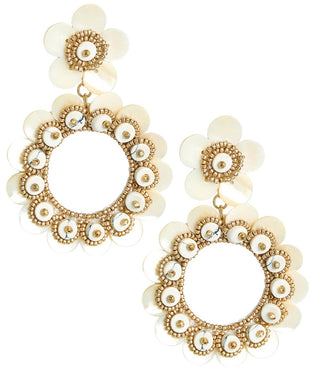 Kara Mother of Pearl Seashell Earrings
