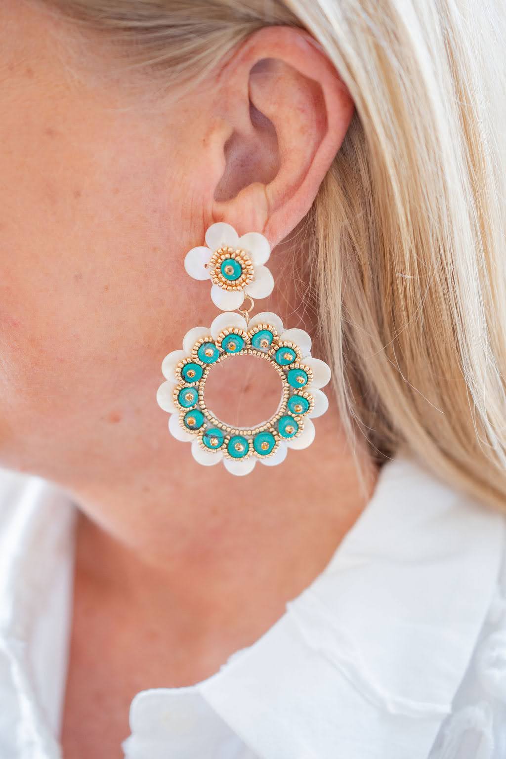 Kara Mother of Pearl Seashell Earrings