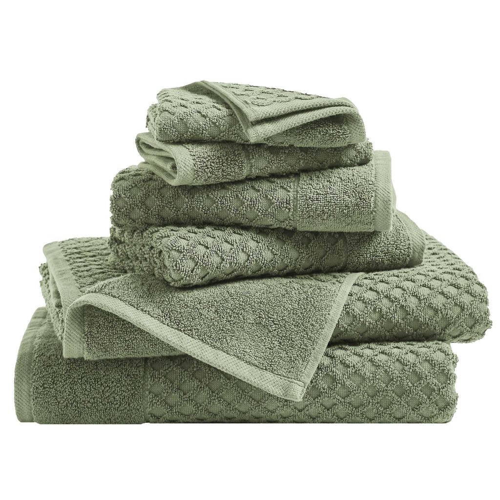Grayson Cotton Diamond Waffle Weave Bath Towel Set