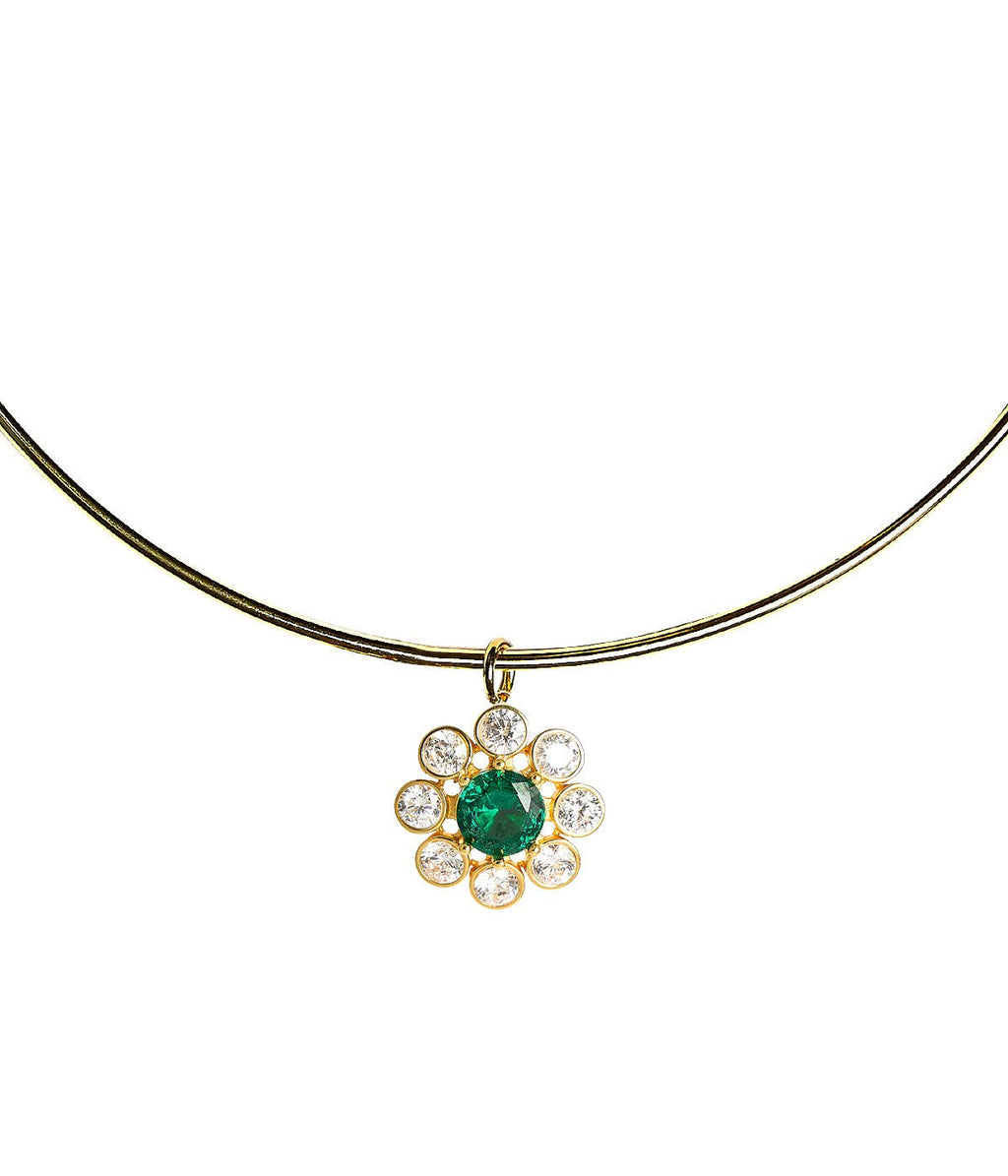 Kelly Emerald 18K Gold Plated Collar Necklace