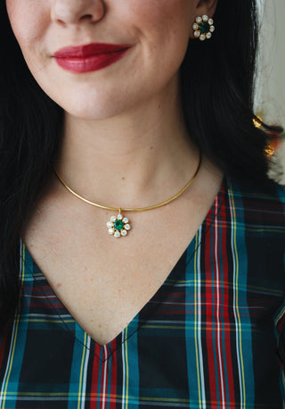 Kelly Emerald 18K Gold Plated Collar Necklace