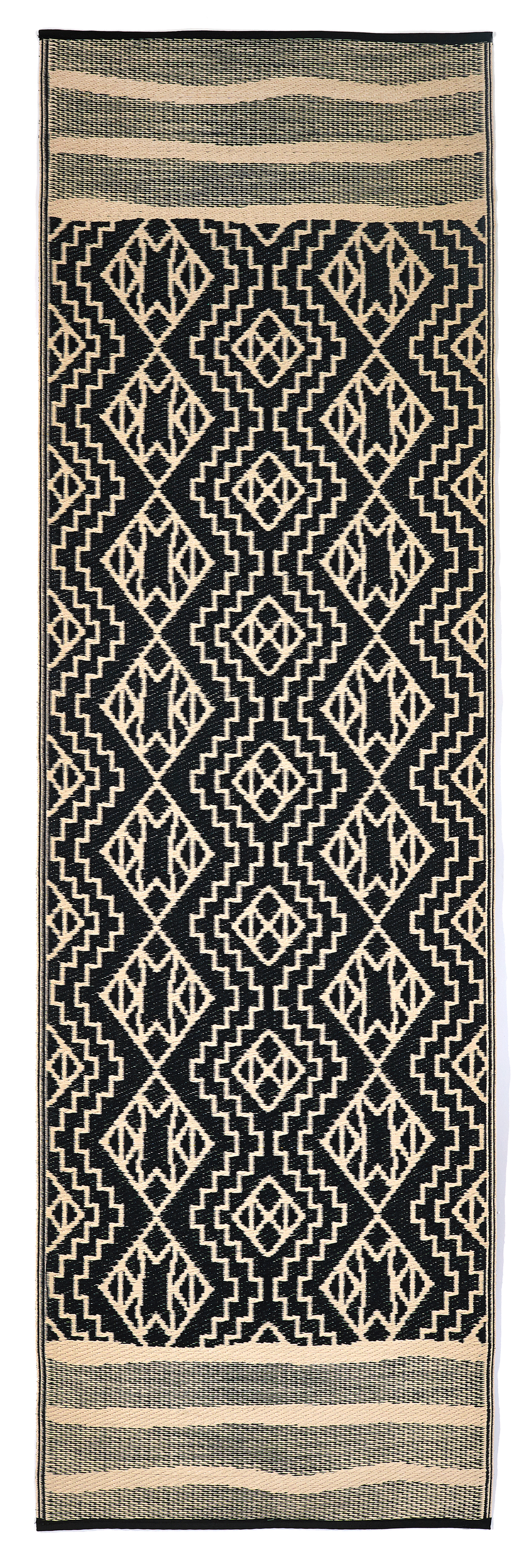Kilimanjaro Black Boho Reversible Outdoor Patio Rug