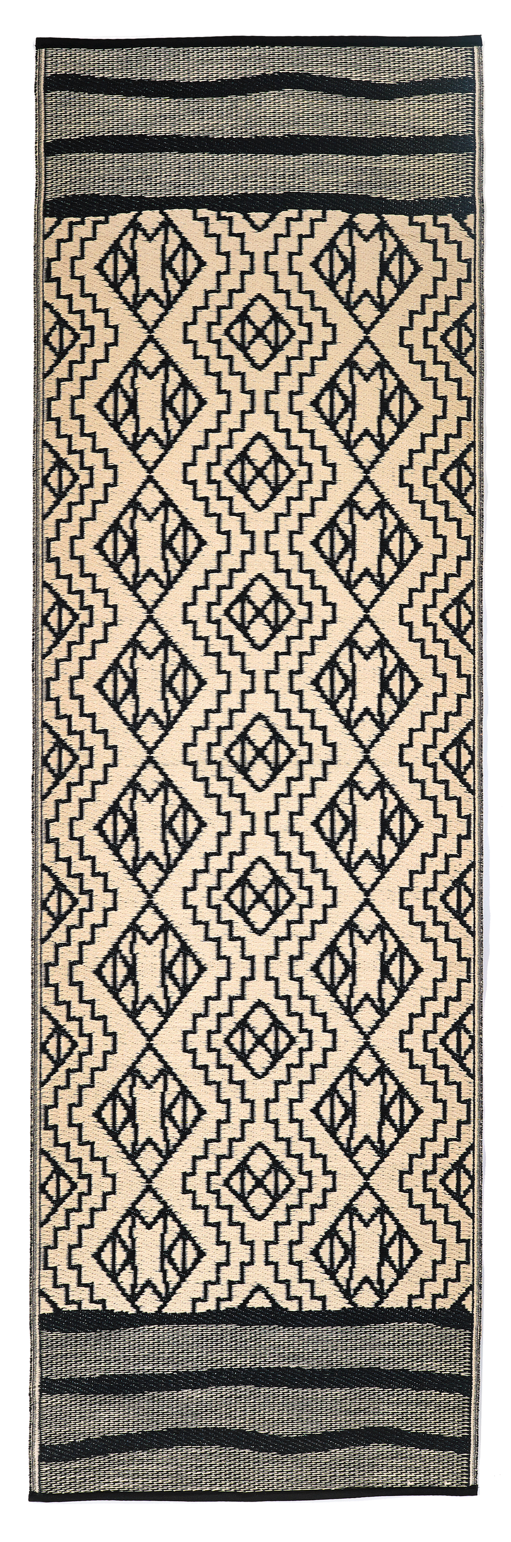 Kilimanjaro Black Boho Reversible Outdoor Patio Rug