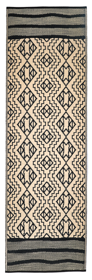 Kilimanjaro Black Boho Reversible Outdoor Patio Rug