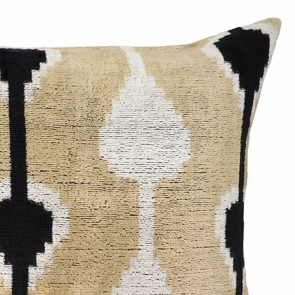 Kisses Silk Velvet Ikat Throw Pillow, 16 x 24