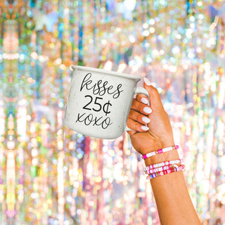 Kisses 25 Cents Ceramic Mug – Vintage Campfire Style Coffee Mug