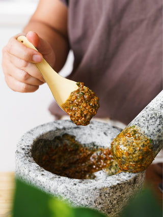 KROK Handmade Thai Granite Mortar & Pestle with Cork Base