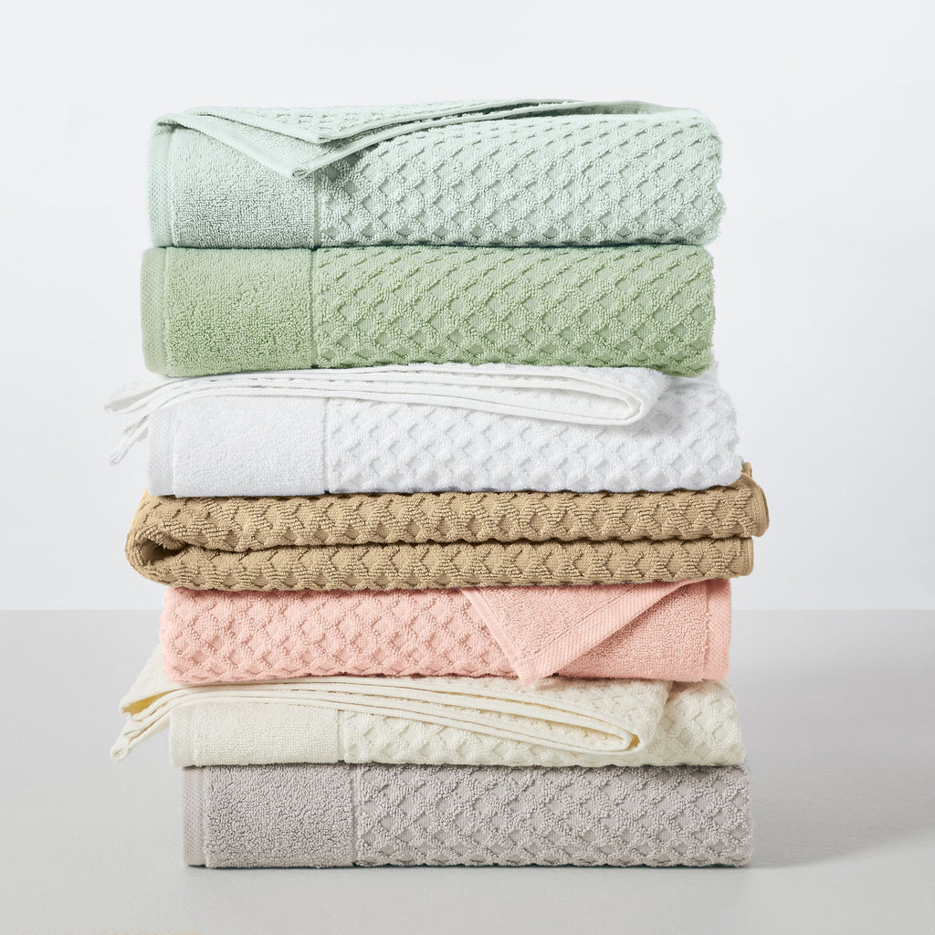 Grayson Cotton Diamond Waffle Weave Bath Towel Set
