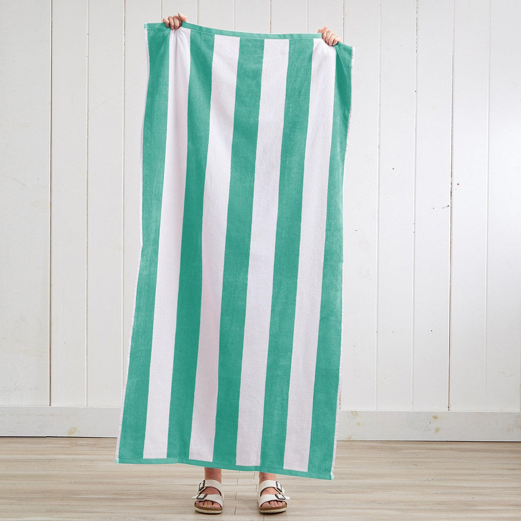 Elegant Cotton Velour Cabana Stripe Beach Towel – Novia Collection