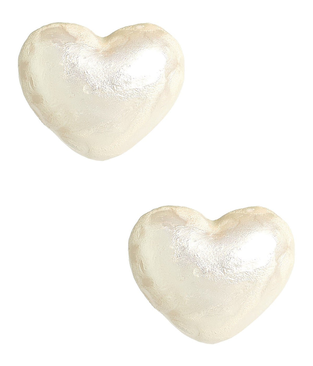 Lainey 18K Gold Plated Cotton Pearl Heart Studs