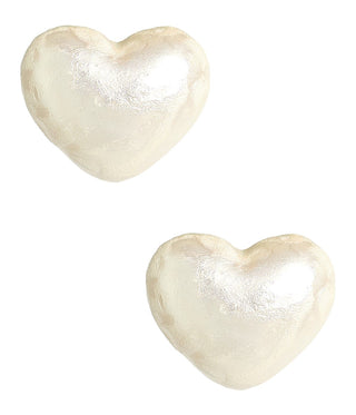Lainey 18K Gold Plated Cotton Pearl Heart Studs