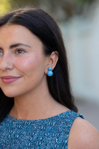 Large Audrey Stud Earring Turquoise - Belle of the Ball Collection