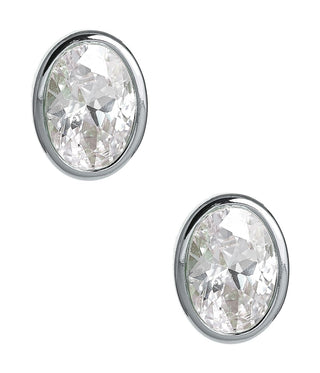 Large Bezel Oval Stud - 18k Gold Plated