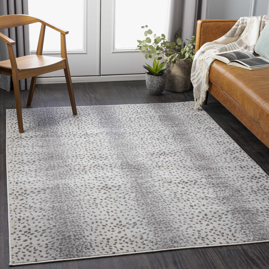 Pointblank Gray Antelope Print Rug – Chic Safari Style Washable Carpet