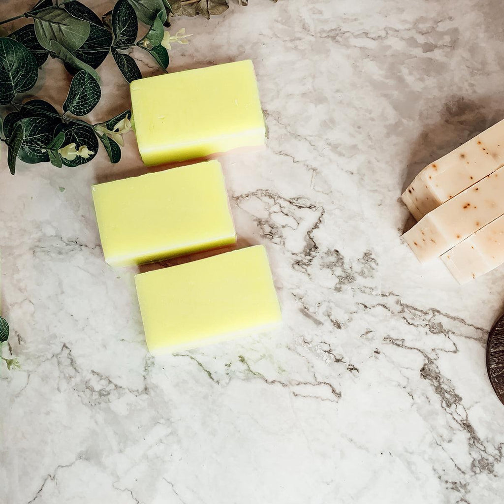 Lemon Sea Salt Exfoliating Soap Bar – Fresh Citrus Cold Process (4.5–4.8 oz)