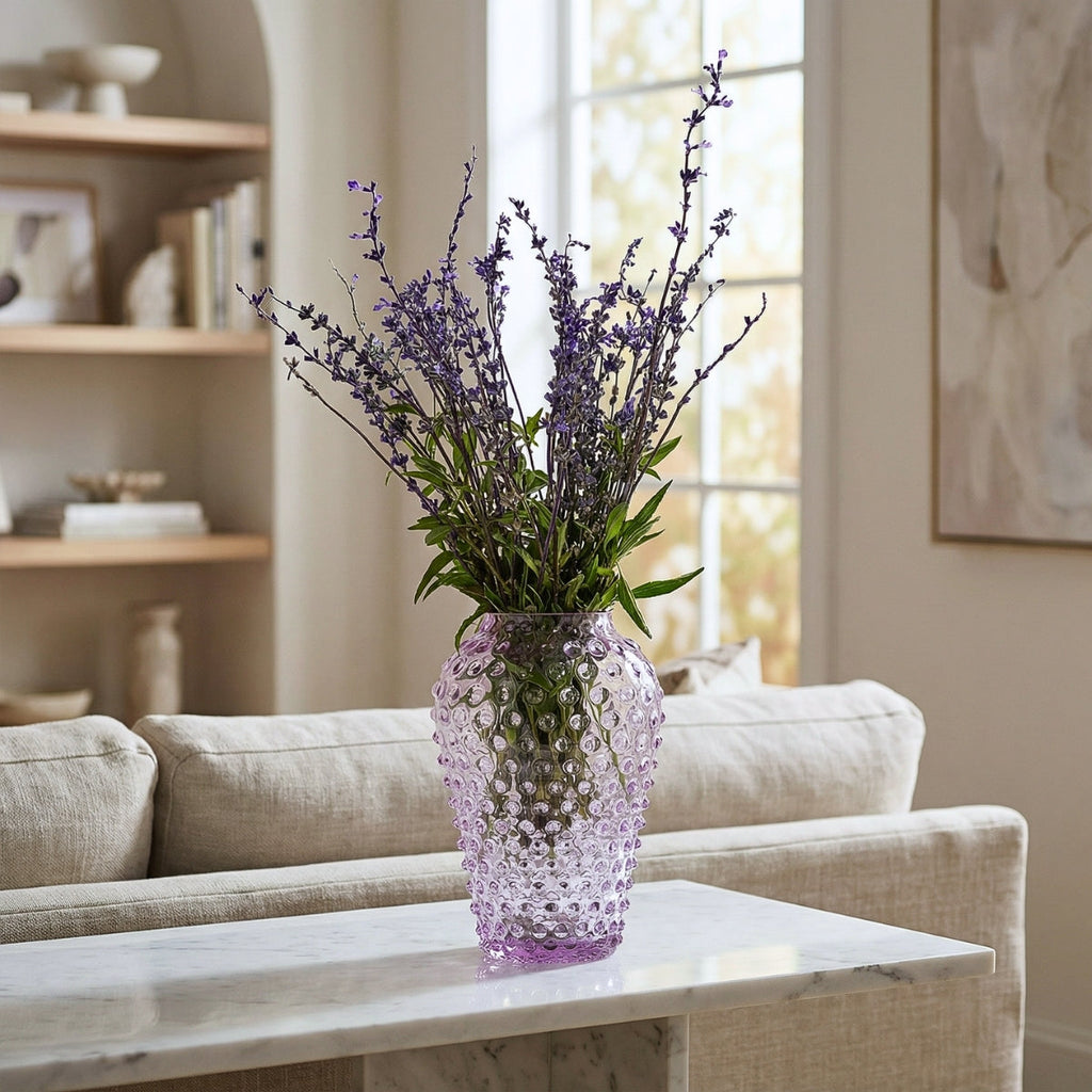 Hobnail Glass Vase in Lilac Bloom – Barrel