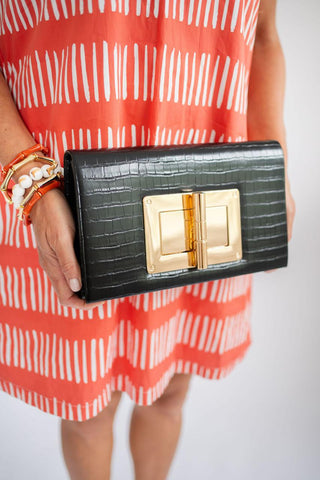 Lillian Croc Clutch