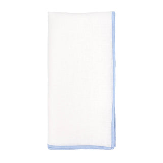 Linen Napkins With Blue Stitch Edges, Set of 4