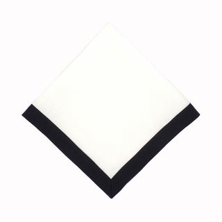 Linen Napkins With Black Borders, Set of 4