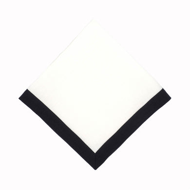 Linen Napkins With Black Borders, Set of 4