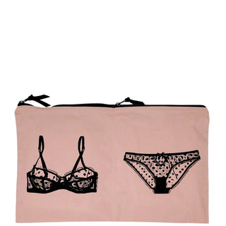 Double Lingerie Packing Pouch – Pink/Blush