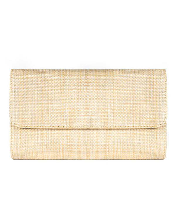 Avery Straw Clutch – Convertible Crossbody