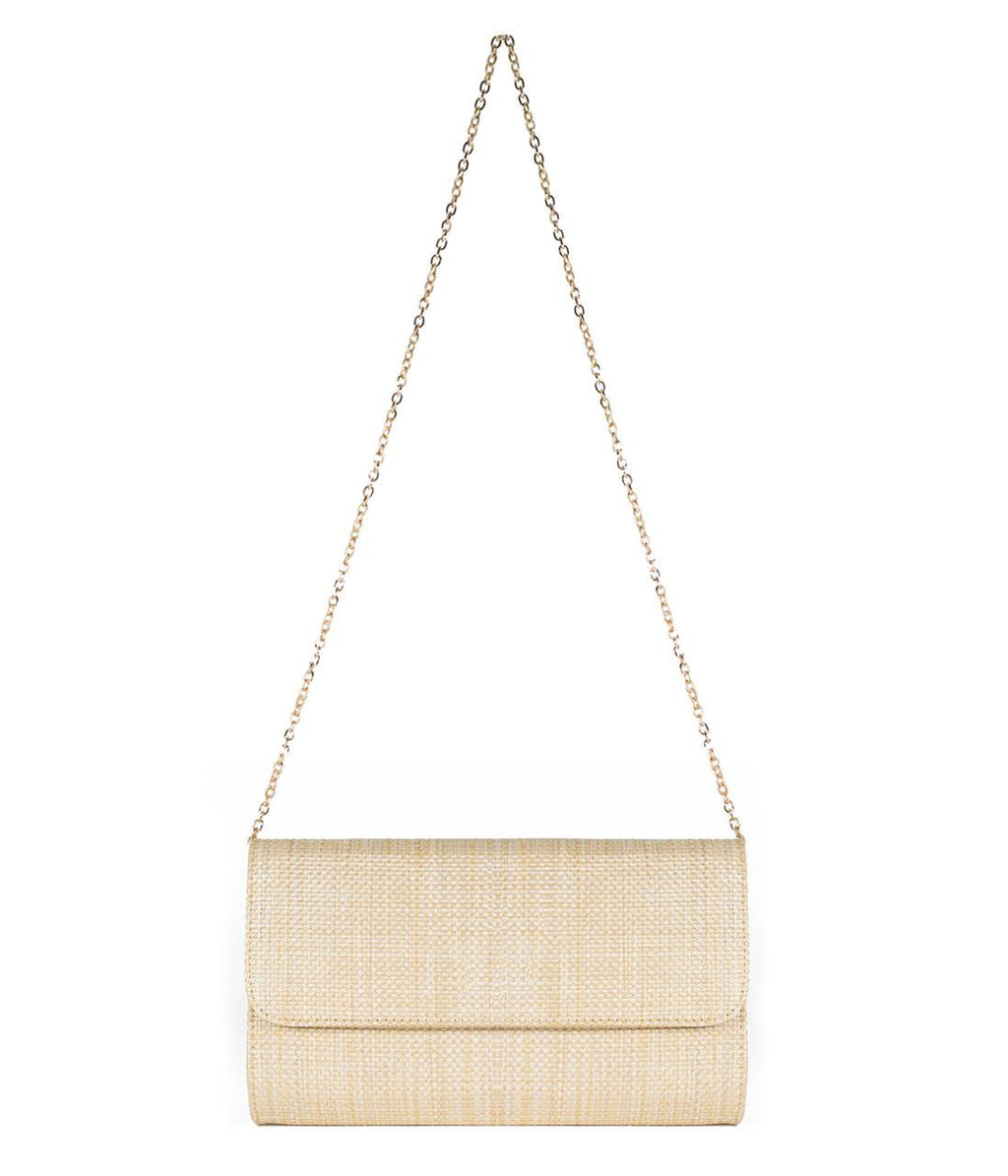 Avery Charm Straw Clutch – Convertible Crossbody