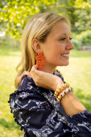 Georgia Ceramic and Gold Beaded Football Bracelet