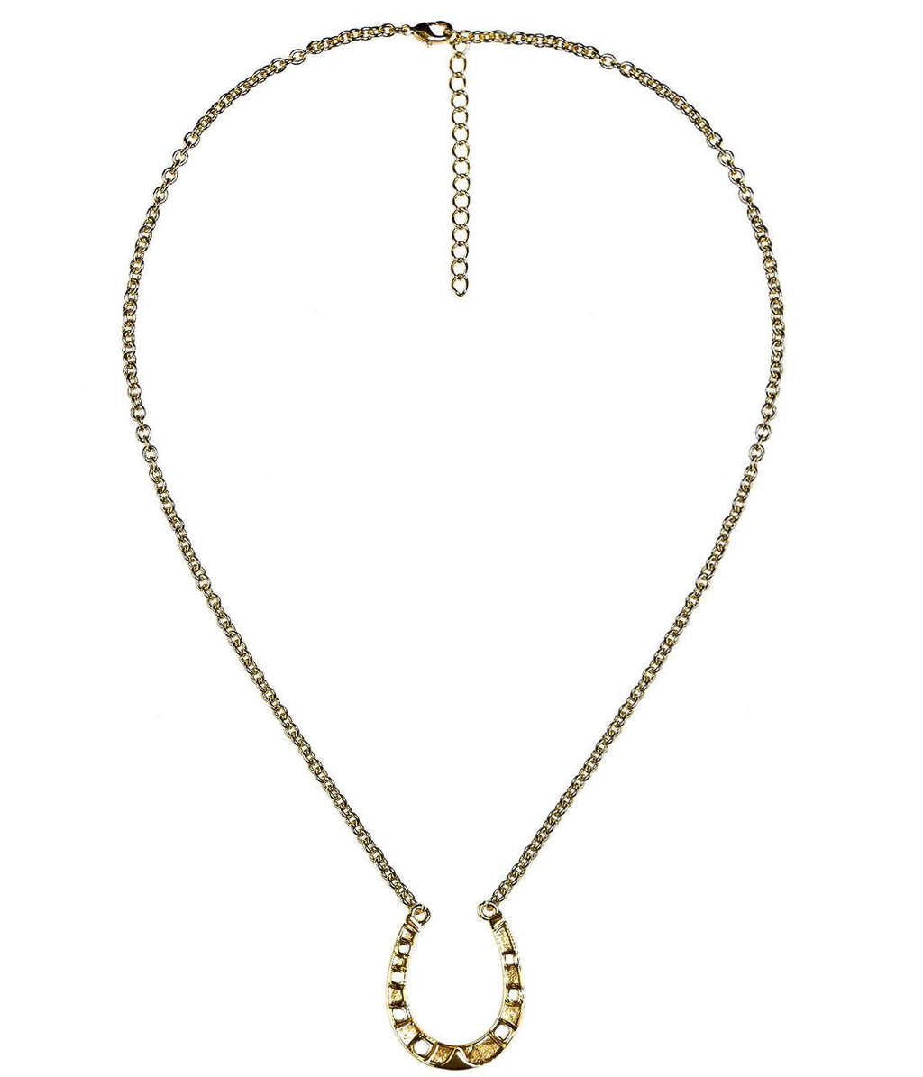 Gold Horseshoe Charm Necklace - 18k Gold Plated