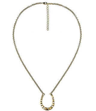 Gold Horseshoe Charm Necklace - 18k Gold Plated