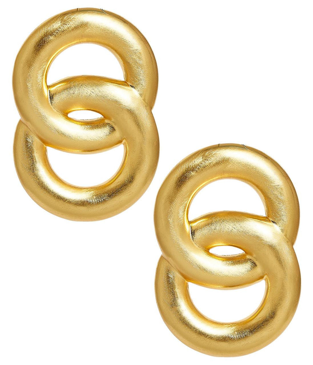 Spencer Earring - Medium - Brushed Gold