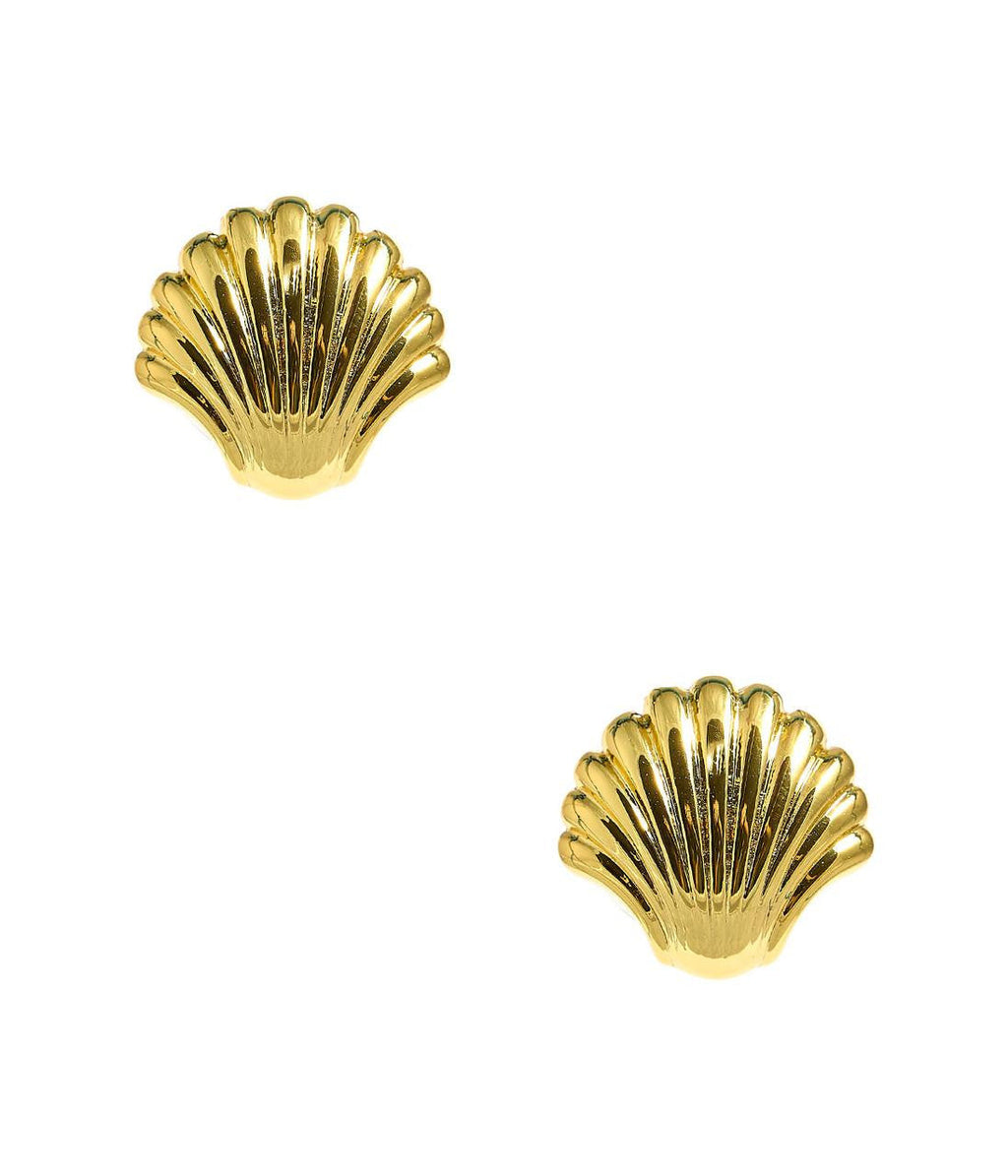 The Meeghan - Gold Shell Stud - 18k Gold Plated - Meeghan Mullin x Lisi Lerch Collection