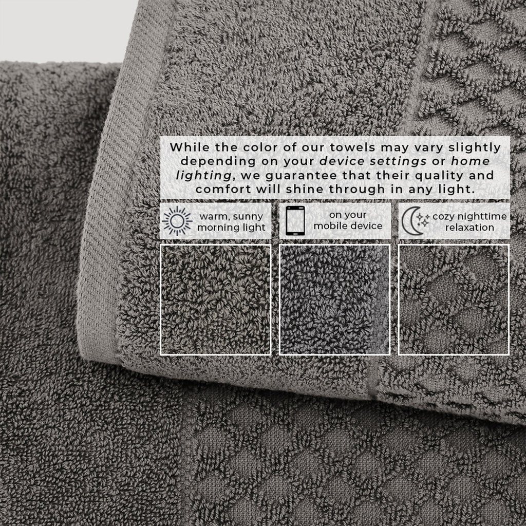 Grayson Cotton Diamond Waffle Weave Bath Towel Set