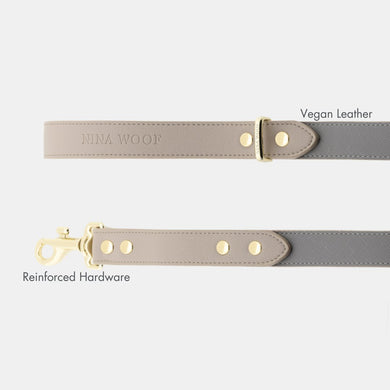 London Vegan Leather Dog Leash 4ft | Sophisticated Saffiano-Inspired Design