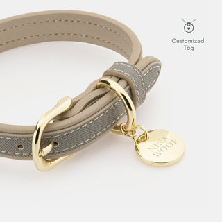 London Vegan Leather Dog Collar | Elegant Saffiano Design for Pets