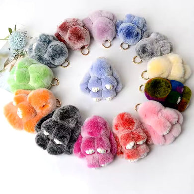 Lulu Bunny Rex Fur Key Chains with Vintage Bunny Tin Cases & Car Freshener - Anara Lifestyle