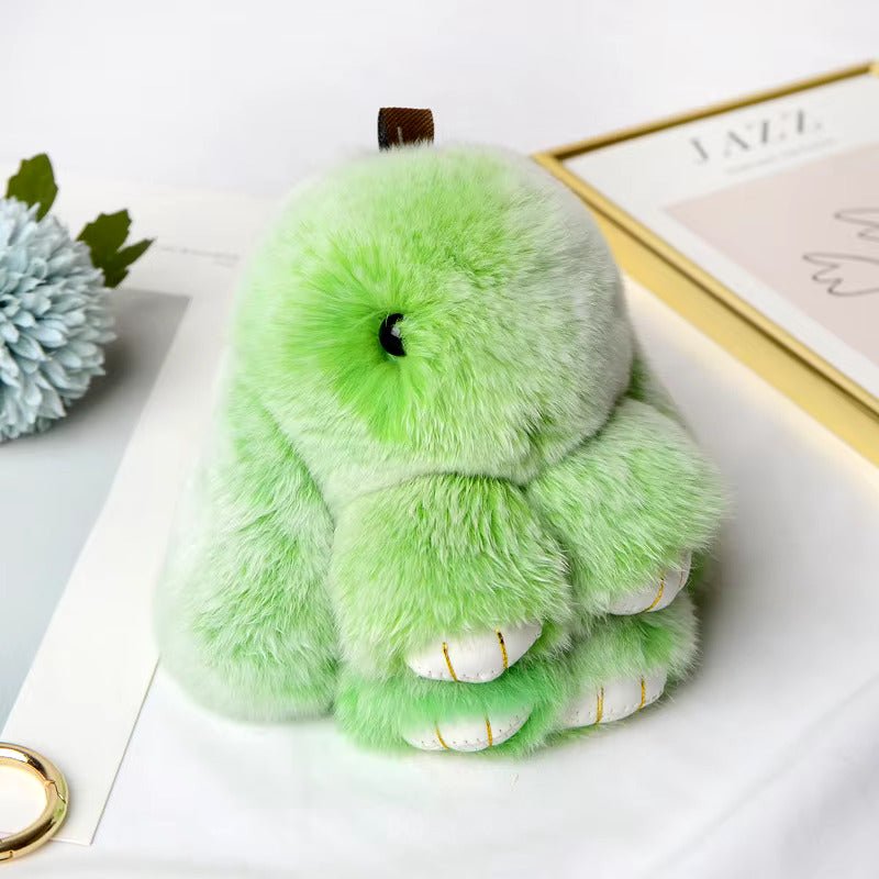 Lulu Bunny Rex Fur Key Chains with Vintage Bunny Tin Cases & Car Freshener - Anara Lifestyle