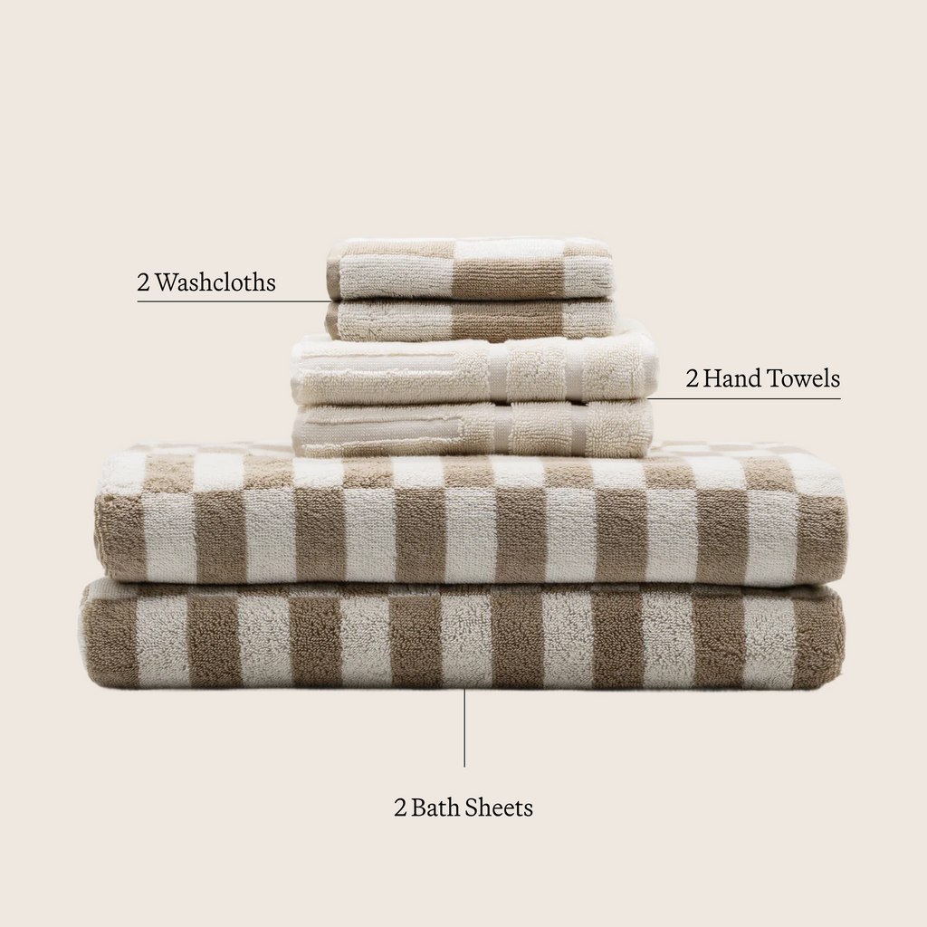 Pietra Checkered Australian Cotton Towels