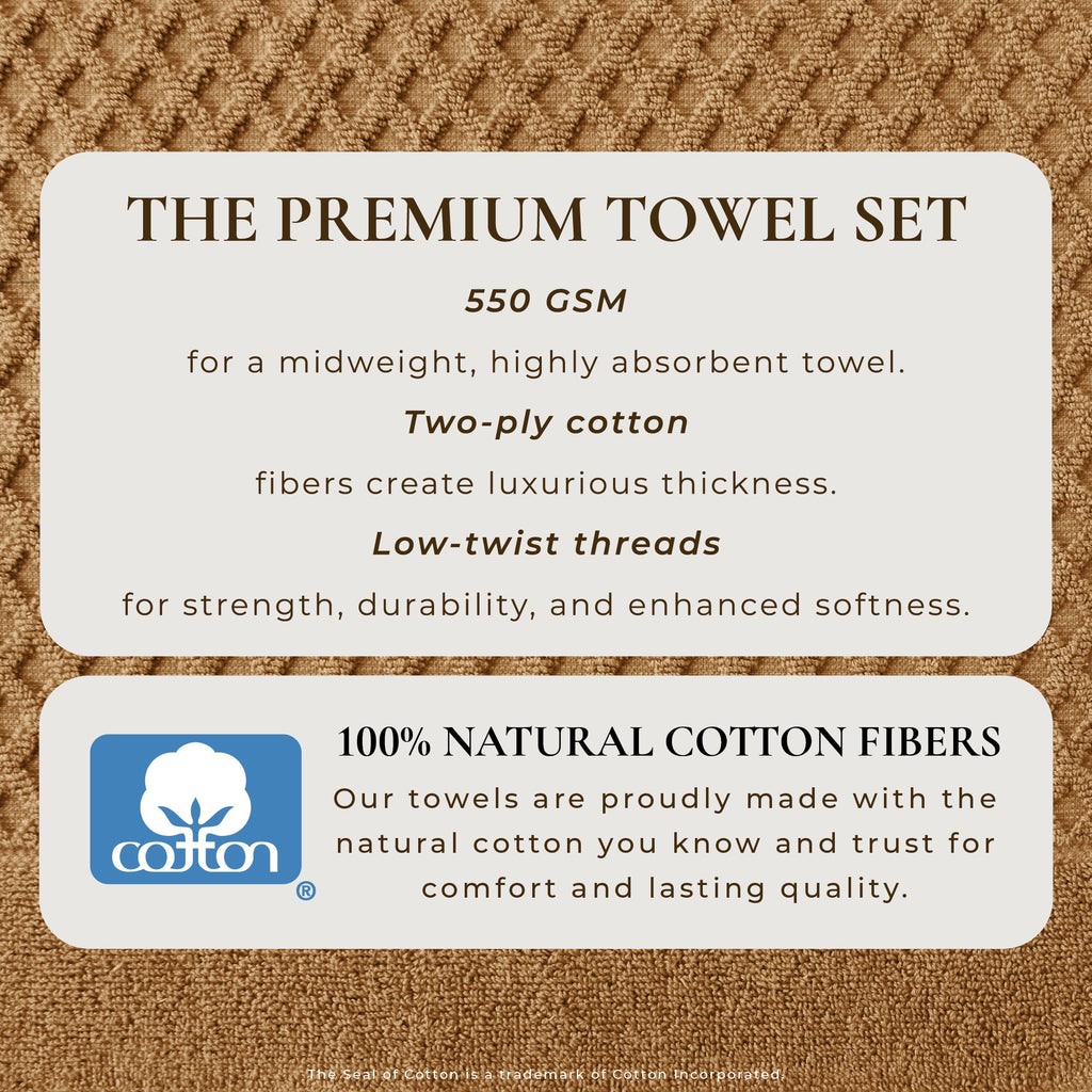 Grayson Cotton Diamond Waffle Weave Bath Towel Set