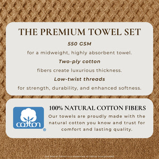 Grayson Cotton Diamond Waffle Weave Bath Towel Set