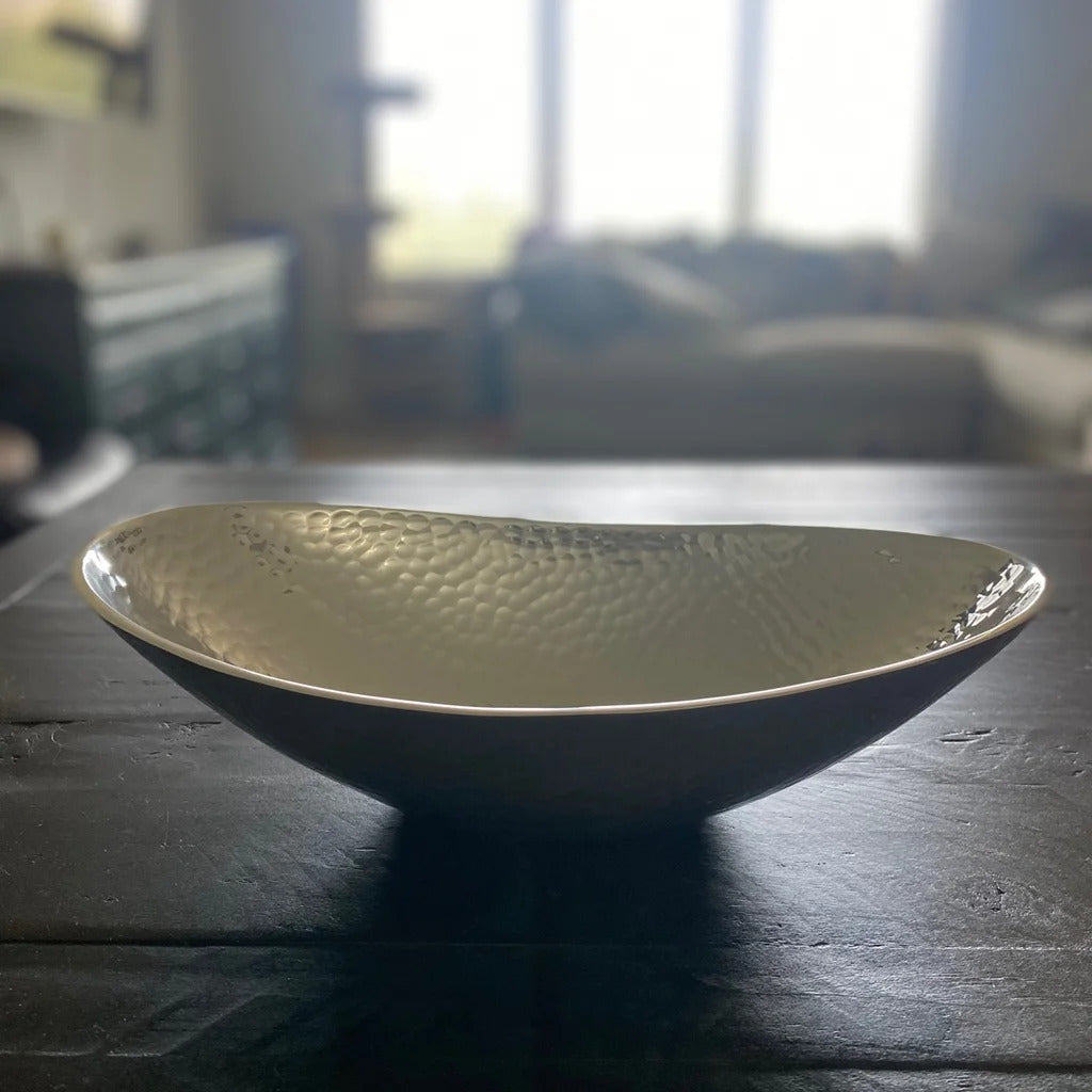 Towle Silversmiths Hammered Oval Bowl