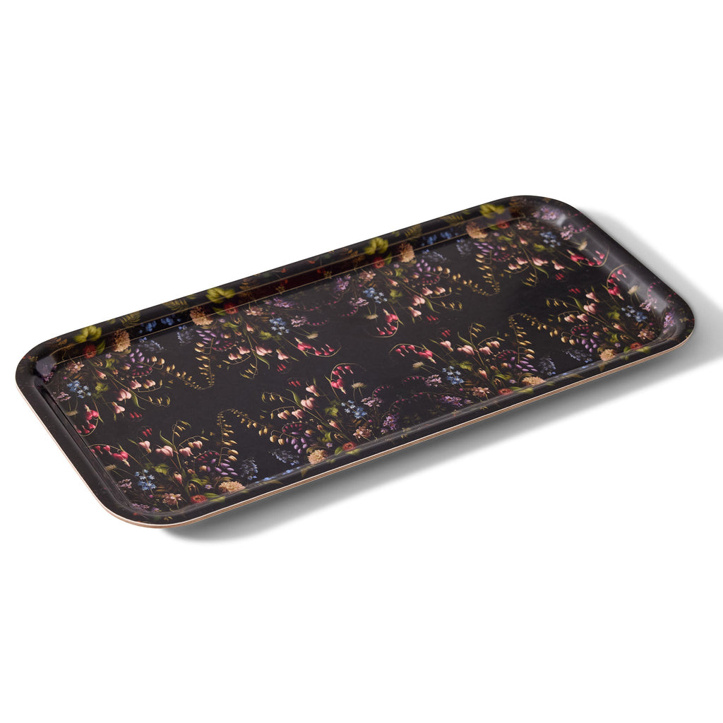 Bleeding Hearts Narrow Birchwood Small Decorative Tray