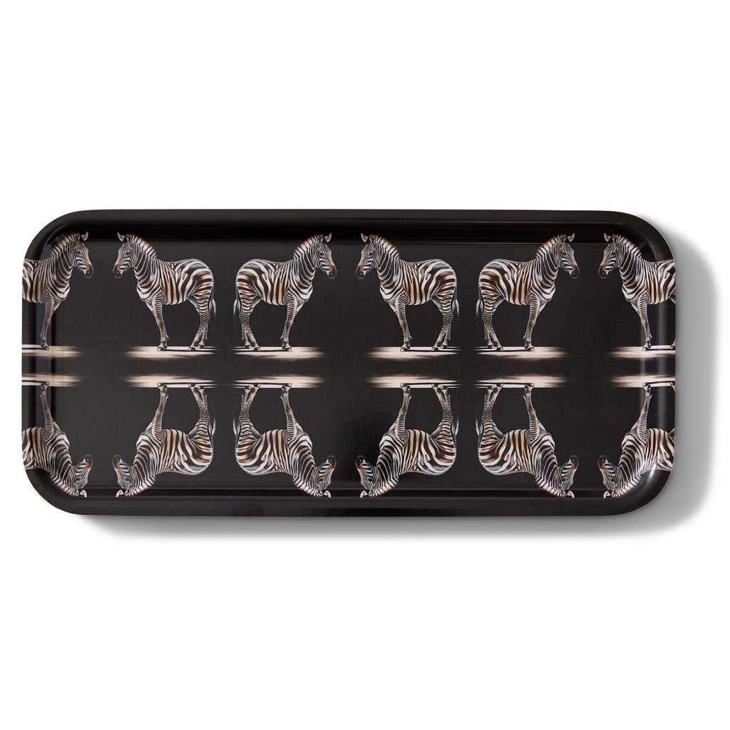 Zebra Narrow Birchwood Small Decorative Tray
