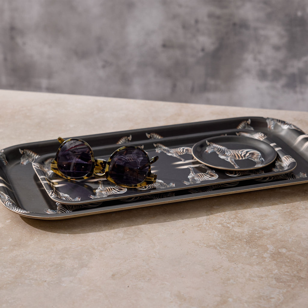 Zebra Narrow Birchwood Small Decorative Tray